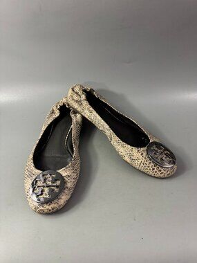 TORY BURCH Python Ballet Flats Size - 9 M